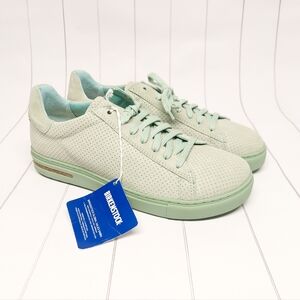 Birkenstock Bend Low Womens Size 9 Shoes Matcha Green Suede Embossed Sneakers